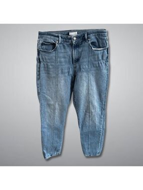 LOFT Relaxed Fit Denim Jeans Mid Rise Waist Vertical Seam Blue Women’s US 30/10